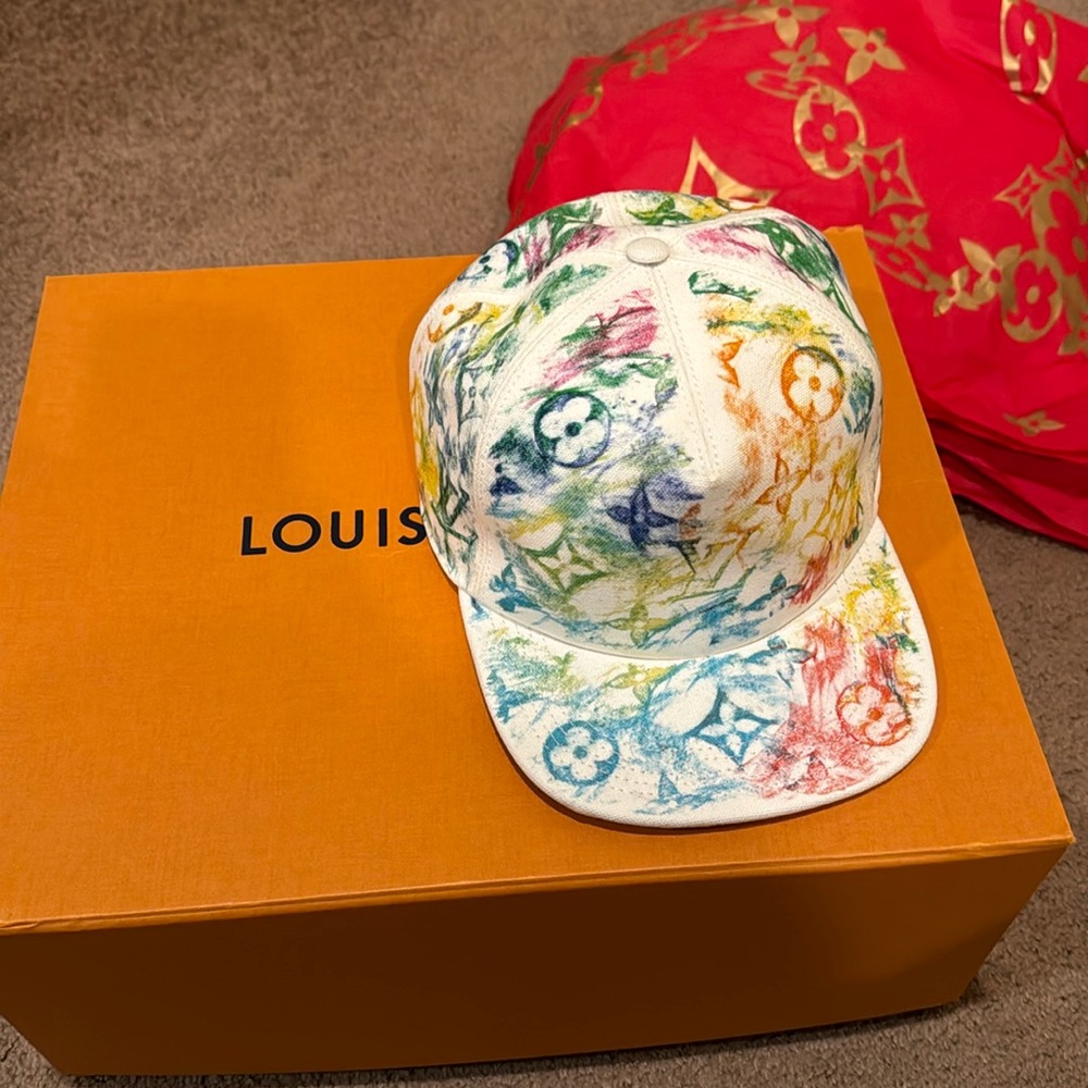 Multi color Louis Vuitton hat.
